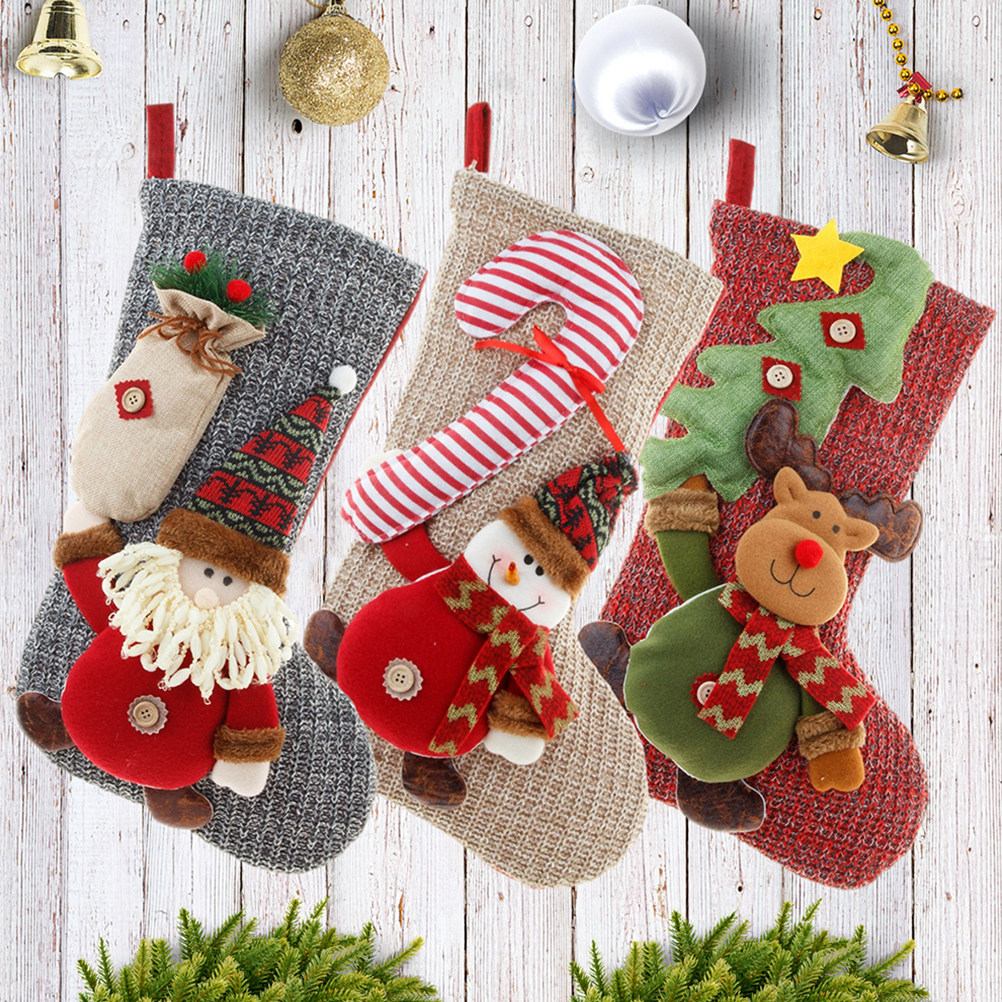 Christmas Stocking Hanging - جوارب عيد الميلاد، حقيبة هدايا مزينة،