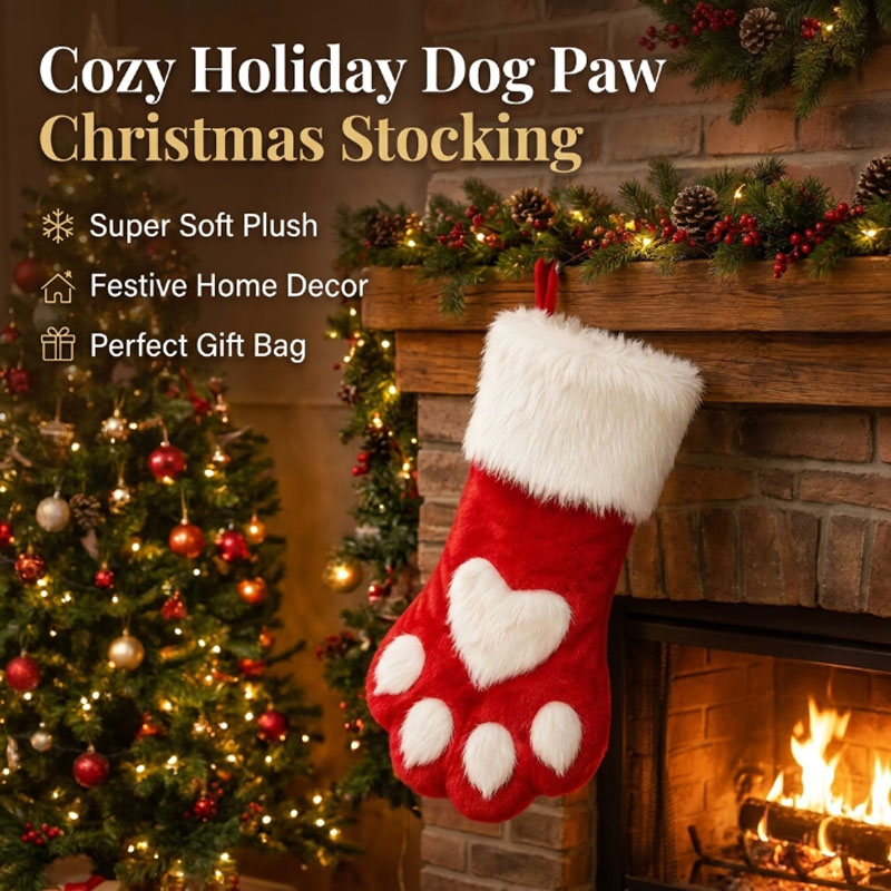 جورب عيد الميلاد المخملي بتصمي - مراجعة Christmas Stocking Hanging وسعره