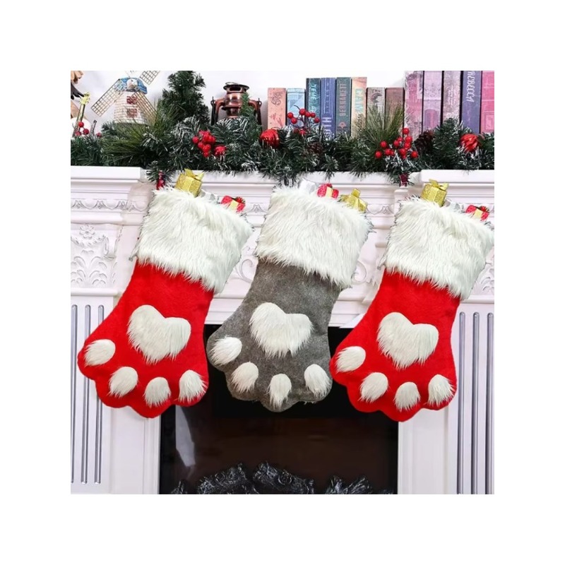 جورب عيد الميلاد المخملي بتصمي - مراجعة Christmas Stocking Hanging وسعره