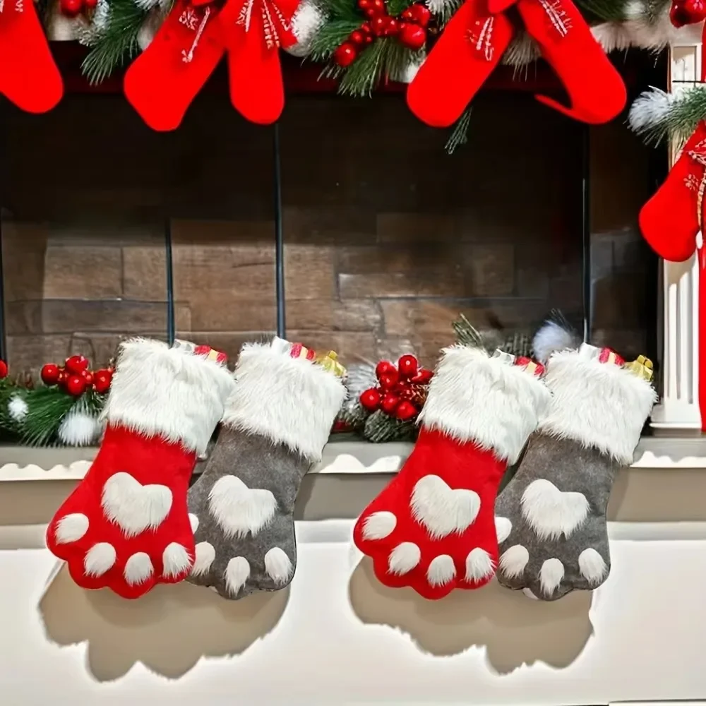 جوارب عيد الميلاد بطبعة أقدام  - مراجعة Christmas Stocking Hanging وسعره