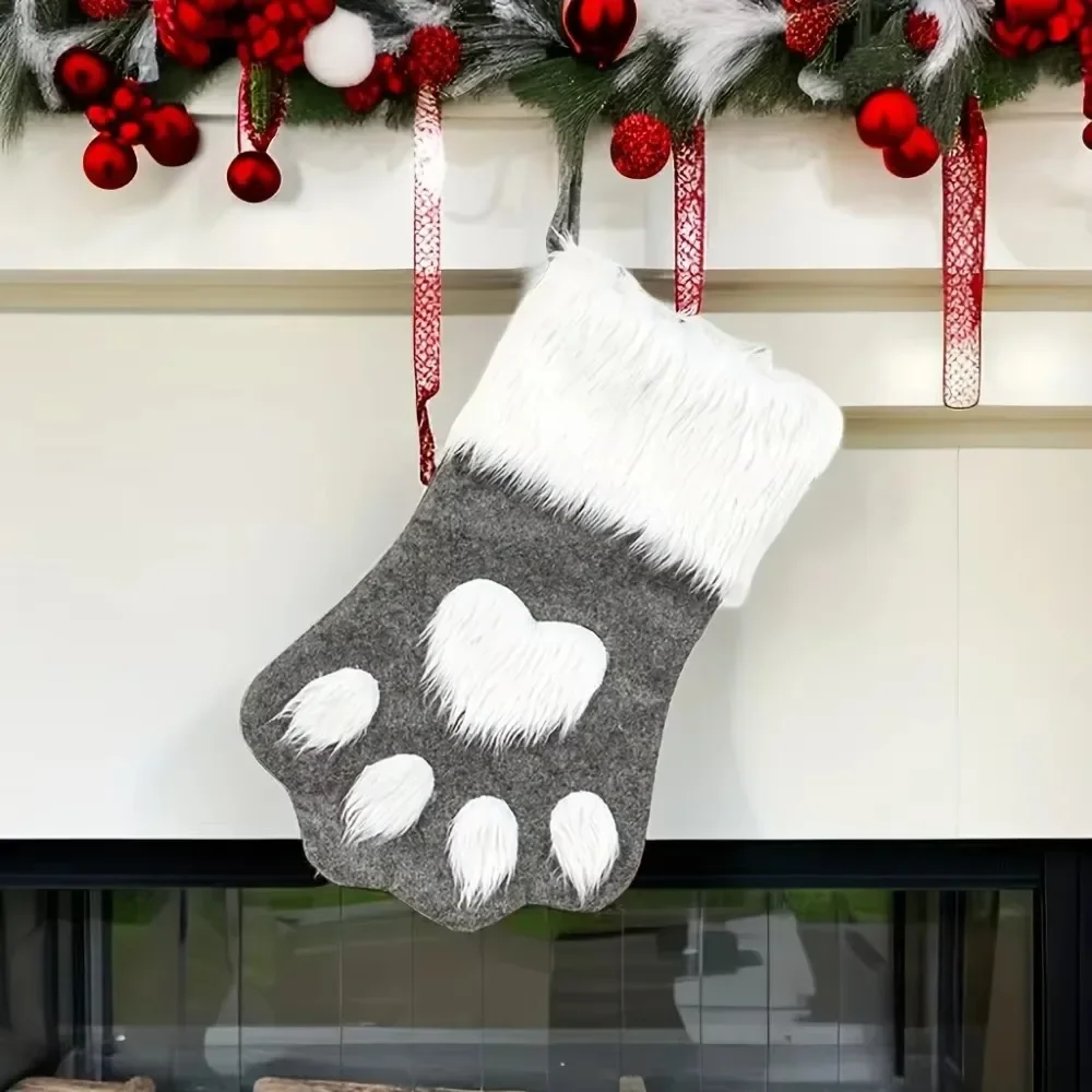 جوارب عيد الميلاد بطبعة أقدام  - مراجعة Christmas Stocking Hanging وسعره