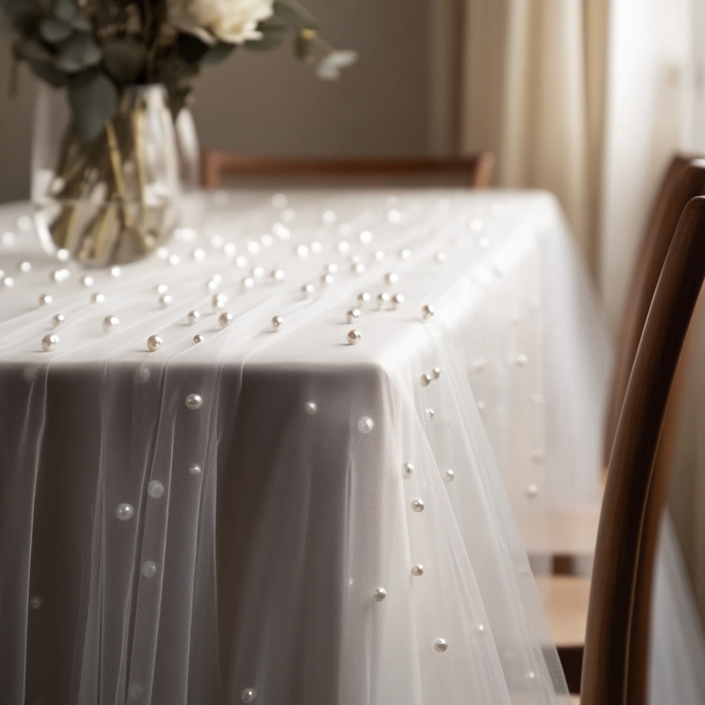 مفرش طاولة من الشيفون اللؤلؤي  - مراجعة Christmas Table Runner وسعره
